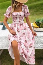 Vintage Puff Sleeve Maxi Dress