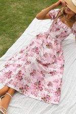 Vintage Puff Sleeve Maxi Dress