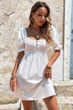 White Cotton 50's Mini Dress