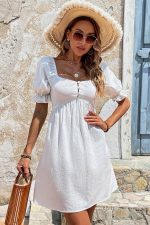 White Cotton 50's Mini Dress