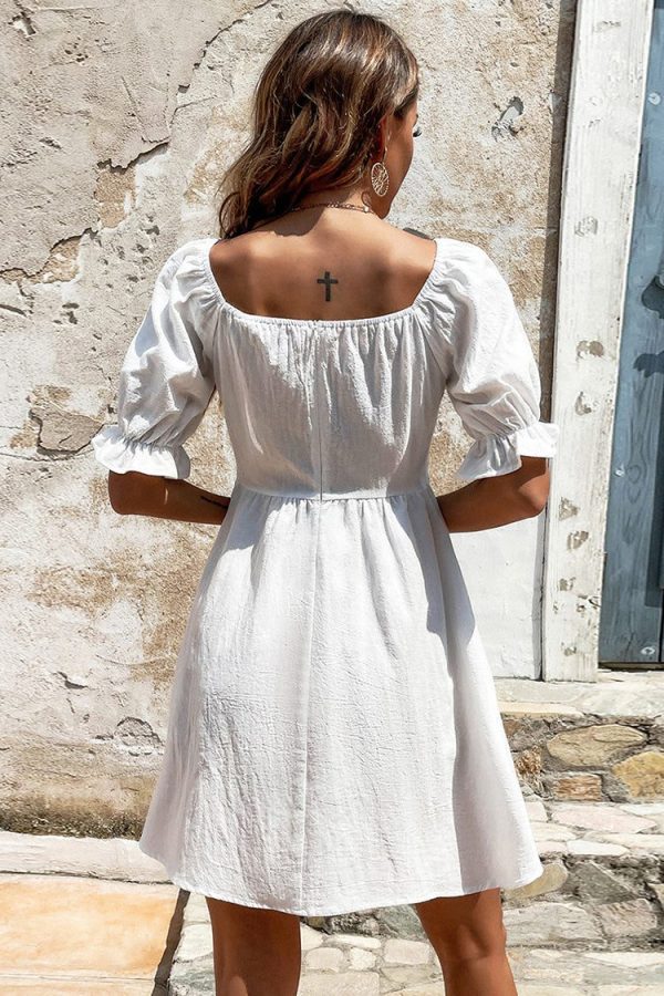 White Cotton 50's Mini Dress