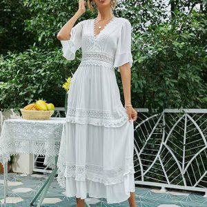 White Lace Maxi Dress