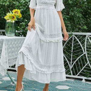 White Lace Maxi Dress