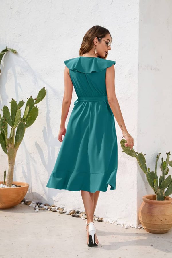 Wrap Style Turquoise Dress